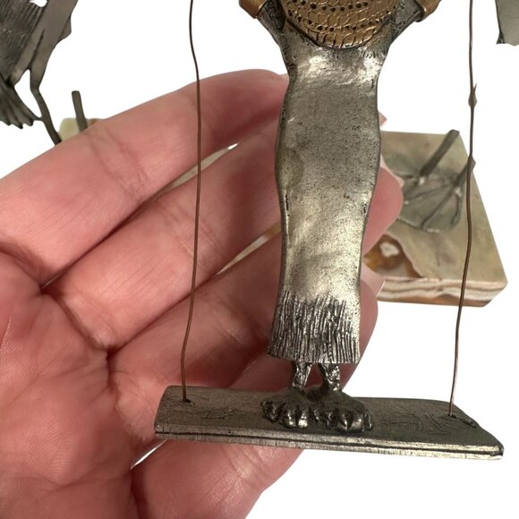 Egyptian Goddess Isis? Stork Heron Metal Marble Base Statue Art Deco Figure - Picture 4 of 13